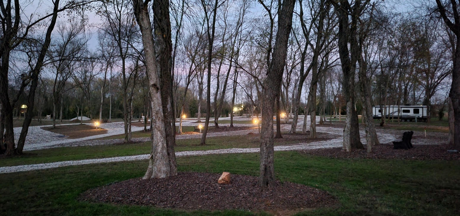 This is a picture of a campsite at Happy Trails RV Park at Cave City, KY.