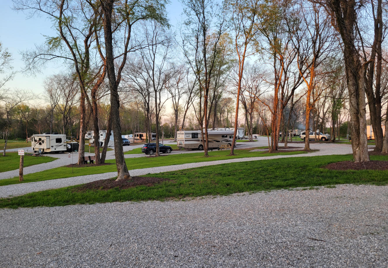 This is a picture of an RV site at Happy Trails RV Park at Cave City, KY.